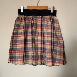Vintage 90s elastic waist plaid skirt